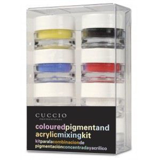 Picture of Coloured Pigment Kit (5gr blauw, geel, rood, zwart, wit, clear, glitter, leeg)